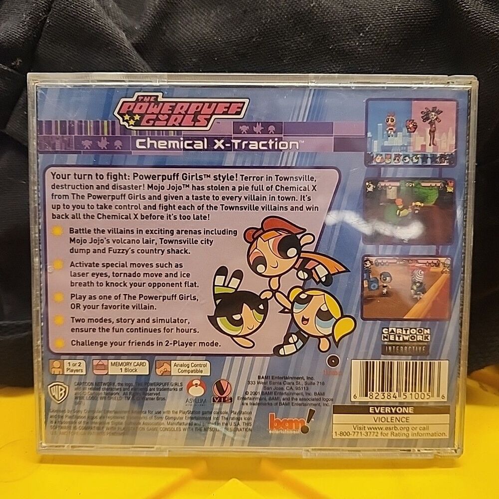 The Powerpuff Girls Chemical X-Traction Sony Playstation 1 PS1 Missing Manual - Picture 2 of 2